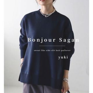 ボンジュールサガン(BONJOUR SAGAN)のBonjour Sagan スウェットライクサイドスリットニットプルオーバー(ニット/セーター)