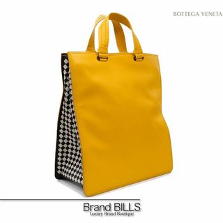 ボッテガヴェネタ(Bottega Veneta)の未使用品 ボッテガ ヴェネタ イントレチャート トートバッグ イエロー ガンメタ金具(トートバッグ)