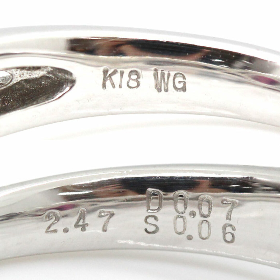 K18WG ホワイトゴールド リング・指輪 ガーネット2.47ct ダイヤモンド0.07ct ピンクサファイア0.06ct 15号 6.0g レディース【中古】 レディースのアクセサリー(リング(指輪))の商品写真