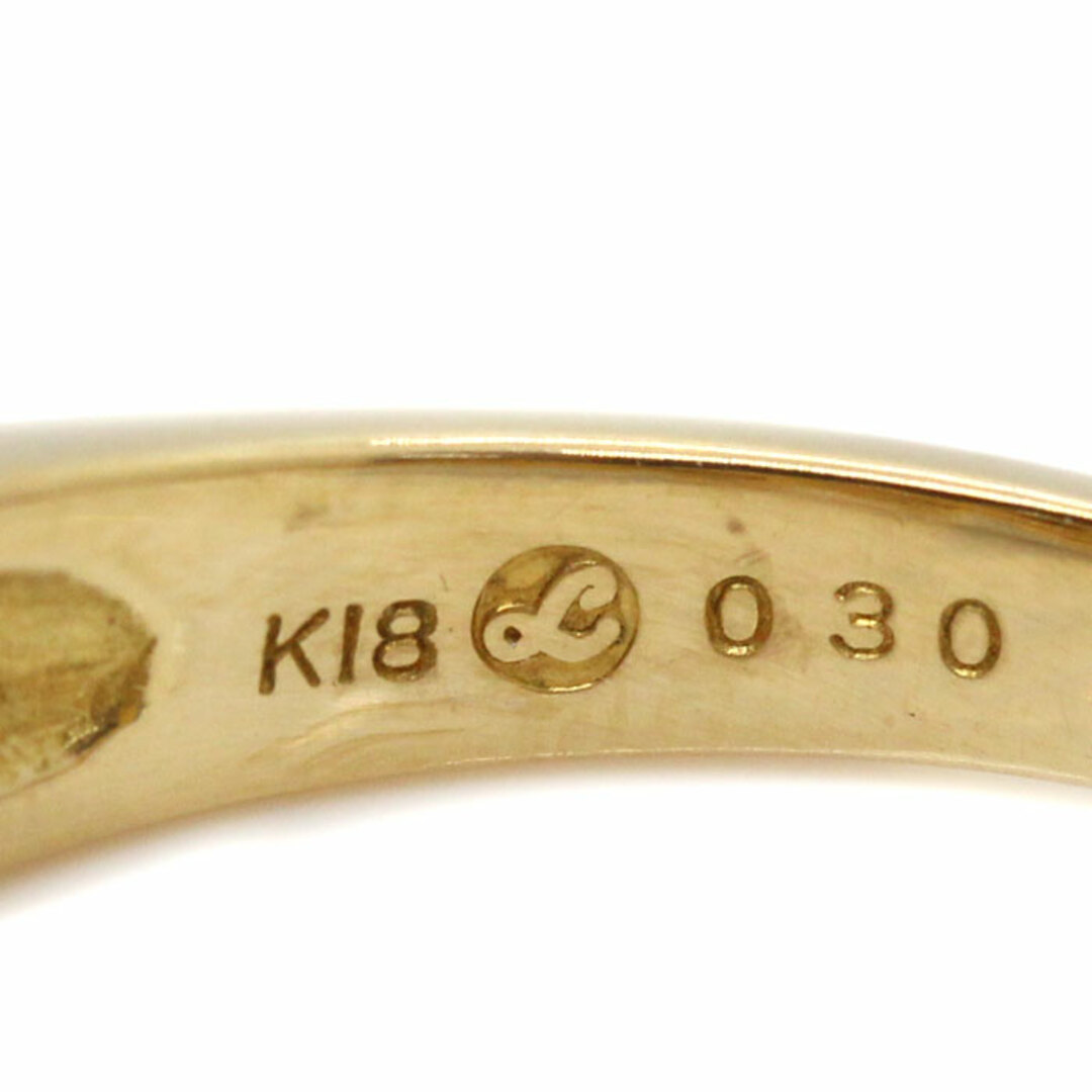K18YG イエローゴールド リング・指輪 ダイヤモンド0.30ct 10.5号 4.1g レディース【中古】【美品】 レディースのアクセサリー(リング(指輪))の商品写真
