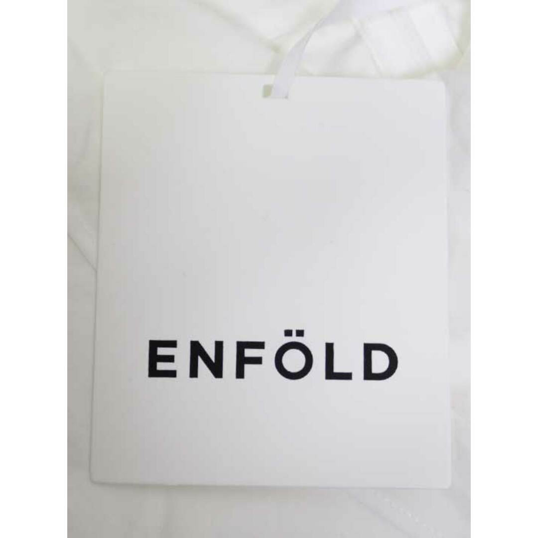 ENFOLD(エンフォルド)の新品未使用品☆ENFOLD/エンフォルド☆2022年製/SOMELOSドレープネックTシャツ/300FA130-0500/バックジップ/ドルマン/無地/五分袖 ホワイト/白 レディース 38 春夏 822032 レディースのトップス(Tシャツ(半袖/袖なし))の商品写真