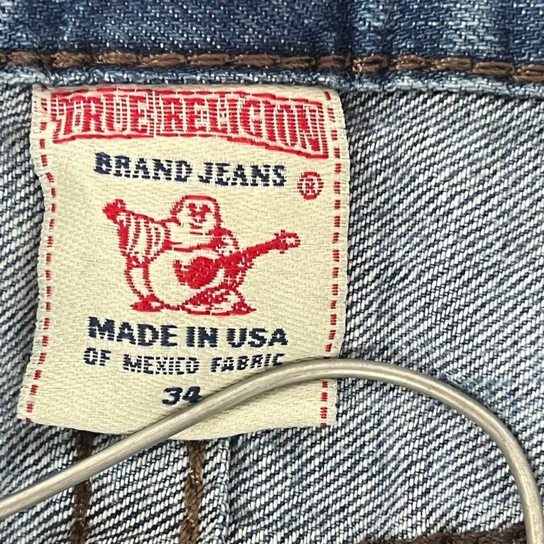 True Religion(トゥルーレリジョン)のトゥルーレリジョン レインボーロゴ ジーンズ ストレート デニム 34 USA製 メンズのパンツ(デニム/ジーンズ)の商品写真