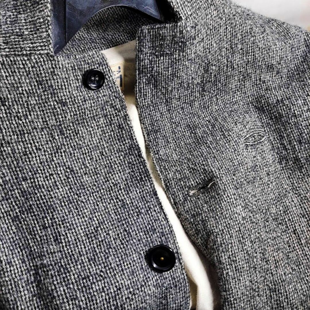 YAECA(ヤエカ)の美品 EEL✨イール  ちび襟 ウールコート コットン裏地付き 日本製 千鳥格子 レディースのジャケット/アウター(ロングコート)の商品写真