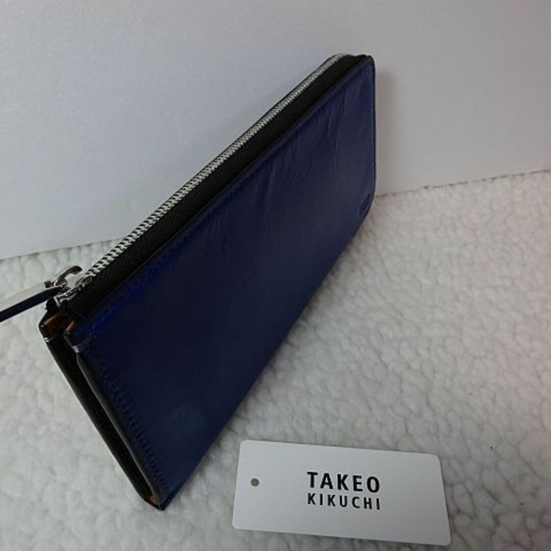 TAKEO KIKUCHI(タケオキクチ)の【新品・本物】TAKEO KIKUCHI  ファスナー長財布/ブルー メンズのファッション小物(長財布)の商品写真