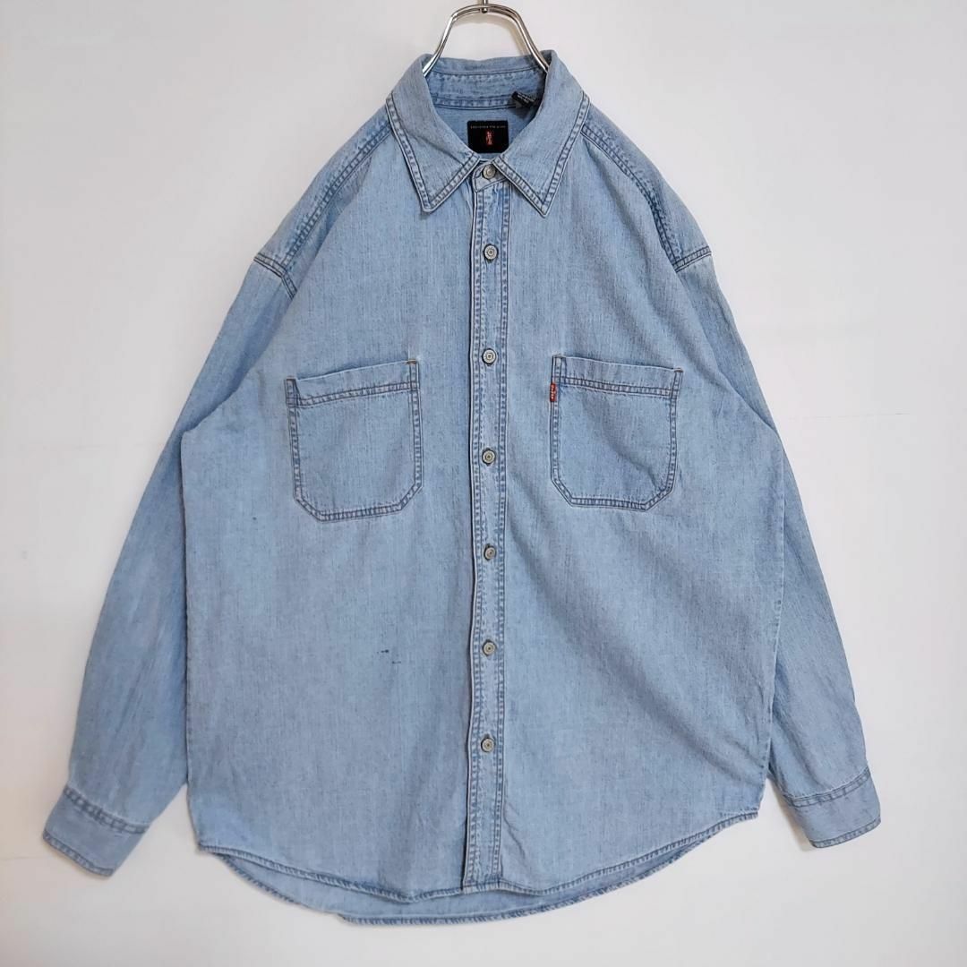 Levi's(リーバイス)の90s リーバイス デニムシャツ M 胸ポケット 古着 水色 青 ブルーデニム メンズのトップス(シャツ)の商品写真