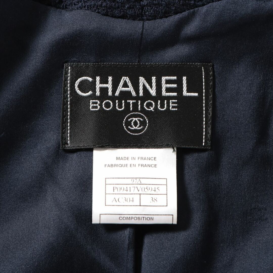 CHANEL(シャネル)のシャネル ココボタン ウール×ナイロン 38 ネイビー レディース その他 レディースのジャケット/アウター(その他)の商品写真