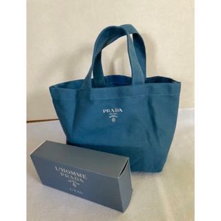 プラダ(PRADA)の【PRADA】ミニトートバッグノベルティ ブルー 【新品未使用】(トートバッグ)