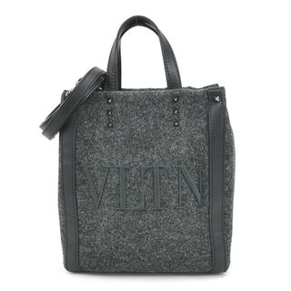 【極美品✨】VALENTINO GARAVANI ハンドバッグ ロゴ総柄 紺色