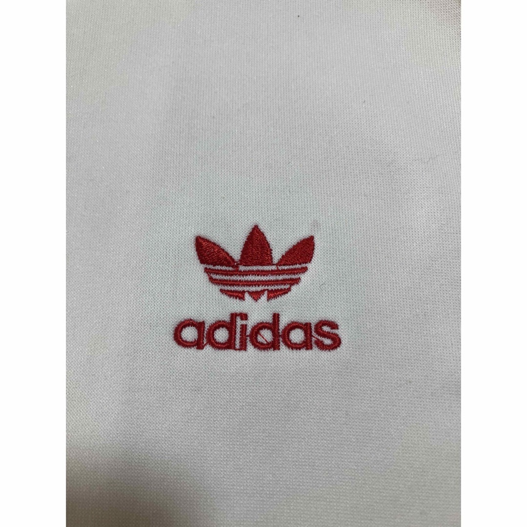adidas アディダス トラックジャケット デサント製 白×赤 ジャージ adidas アディダス トラックジャケット デサント製 白×赤 ジャージ