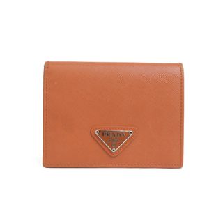 プラダ(PRADA)のプラダ PRADA 二つ折り財布 レザー オレンジ ユニセックス 送料無料【中古】 r9930f(財布)