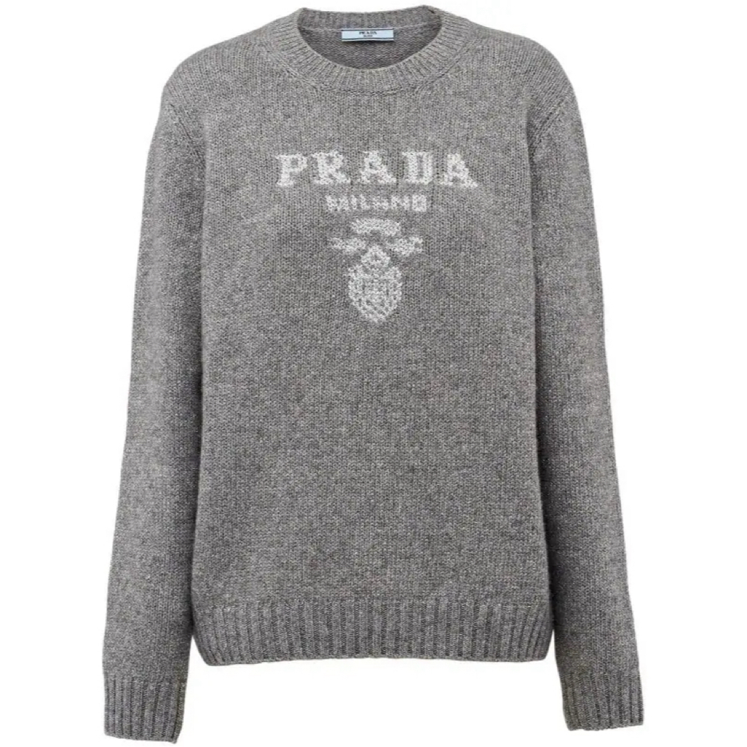 PRADA(プラダ)のfu様専用 PRADA ロゴ カシミアxウール クルーネック セーター   レディースのトップス(ニット/セーター)の商品写真