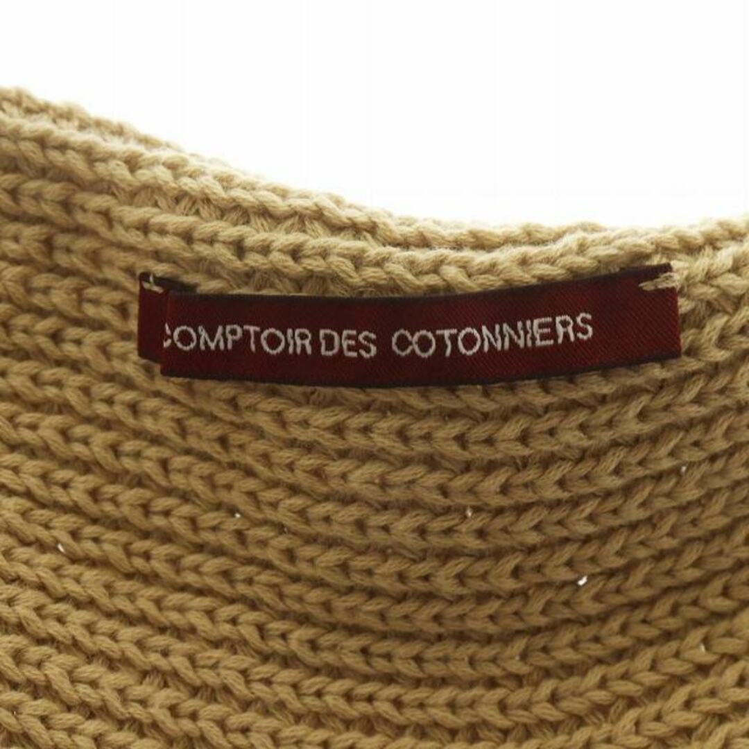 Comptoir des cotonniers(コントワーデコトニエ)のコントワーデコトニエ ニットカーディガン ショールカラー 半袖 5/7 ベージュ レディースのトップス(カーディガン)の商品写真