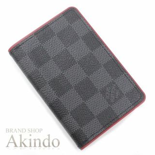 ルイヴィトン(LOUIS VUITTON)の【新品・未使用】ルイヴィトン カードケース ダミエ・グラフィット ブラック 黒 ボルドー ブラック オーガナイザー・ドゥ・ポッシュ レザー 本革 小物 名刺入れ N63257 メンズ ビジネス パスケース LOUIS VUITTON プレゼント ブランド (名刺入れ/定期入れ)