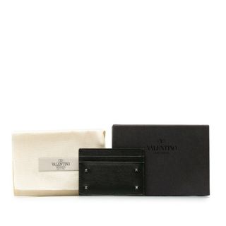 ヴァレンティノ(VALENTINO)の美品 ヴァレンティノ ロックスタッズ カードケース パスケース レザー レディース VALENTINO 【1-0137539】(パスケース/IDカードホルダー)