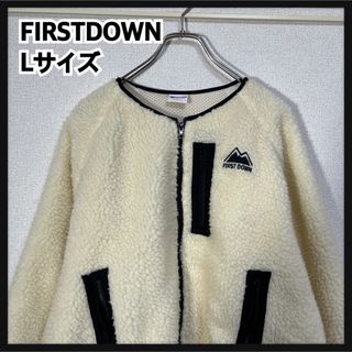 FIRST DOWN -  【ファーストダウン】ボアフリースジャケット　白　ホワイト刺繍ワンポイントロゴ8