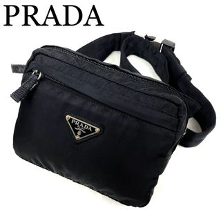 グッチ(Gucci)のPRADA ウエストポーチ　ボディバッグ　三角ロゴ　ナイロン　ブラック　白タグ(ウエストポーチ)