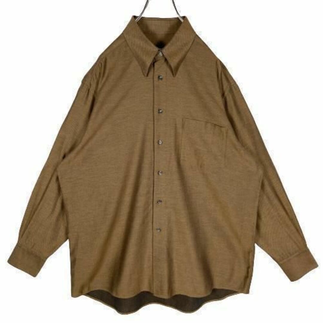 HUGO BOSS(ヒューゴボス)のヒューゴボス 小紋柄シャツ 無地 胸ポケット ブラウン 茶色 L 香港製 メンズのトップス(Tシャツ/カットソー(半袖/袖なし))の商品写真