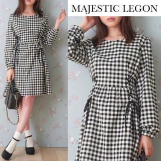 マジェスティックレゴン(MAJESTIC LEGON)のマジェスティックレゴン レースアップ チェック ワンピース(ひざ丈ワンピース)