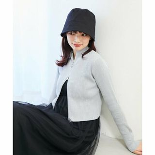 マジェスティックレゴン(MAJESTIC LEGON)の【L/ブルー】キラキラダブルジップニット(ニット/セーター)