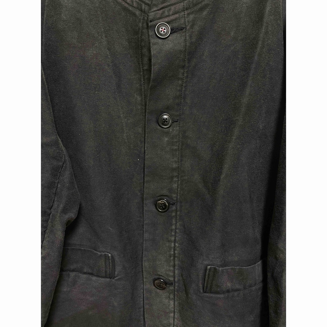 PORTER CLASSIC(ポータークラシック)のPorter Classic  ノーカラーモールスキンジャケット ブラック メンズのジャケット/アウター(ブルゾン)の商品写真