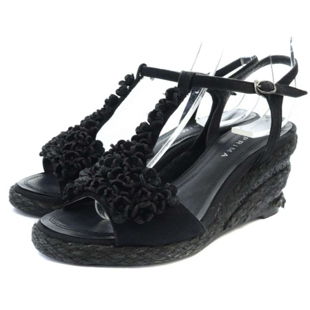 ANTEPRIMA(アンテプリマ)のアンテプリマ ウェッジソール サンダル ストラップ 22.5cm 黒 レディースの靴/シューズ(サンダル)の商品写真