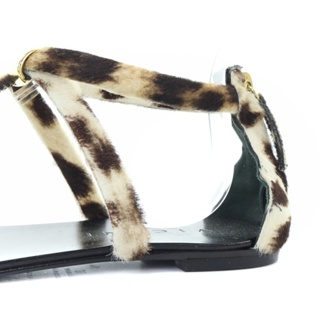 VICINI(ヴィチーニ)のヴィッチーニ ハラコ トング サンダル ストラップ 39 26cm 茶色 白 レディースの靴/シューズ(サンダル)の商品写真