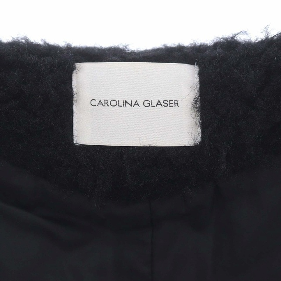CAROLINA GLASER(カロリナグレイサー)のカロリナ グレイサー ボアコート ノーカラー ロング アウター 黒 ブラック レディースのレディース その他(その他)の商品写真