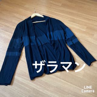 ザラ(ZARA)のザラマン　メンズ　透け羊毛混カーディガン　透け感(カーディガン)