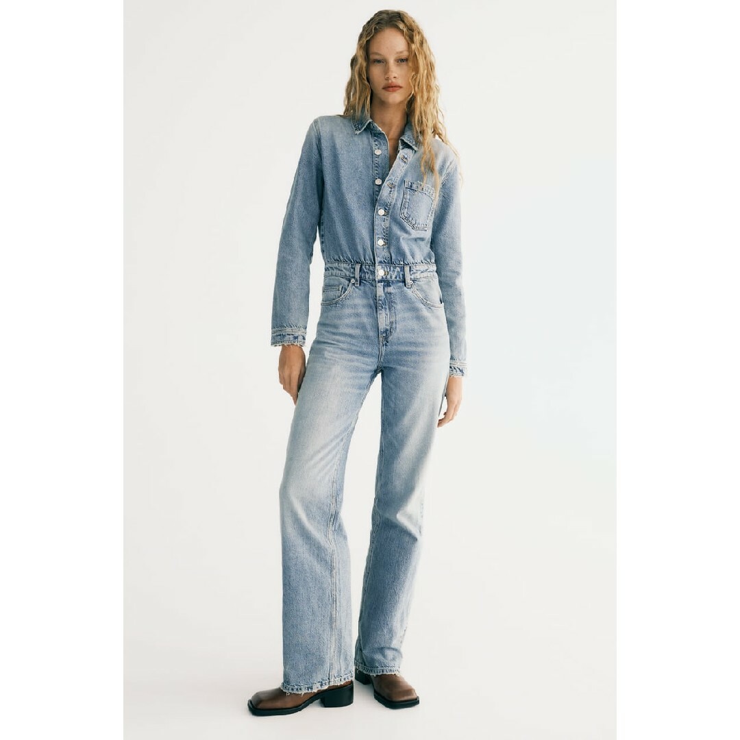 ZARA - ZARA デニム TRF ジャンプスーツ XSサイズ ブルーの通販 ZARA - ZARA デニム TRF ジャンプスーツ XSサイズ ブルーの通販