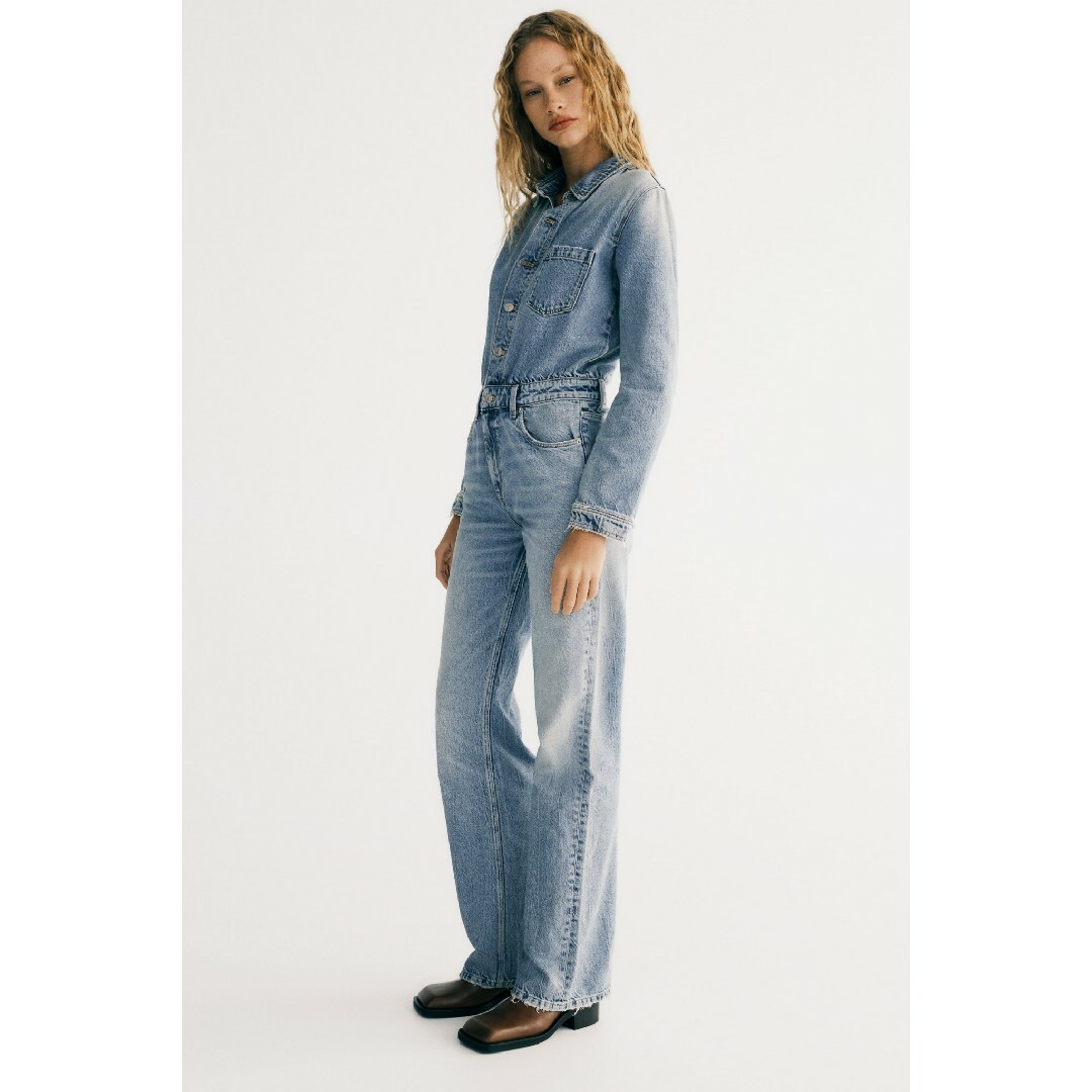 ZARA - ZARA デニム TRF ジャンプスーツ XSサイズ ブルーの通販 ZARA - ZARA デニム TRF ジャンプスーツ XSサイズ ブルーの通販