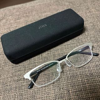 ジンズ(JINS)のJINS 美品メガネ　シルバー　ボストン型(サングラス/メガネ)