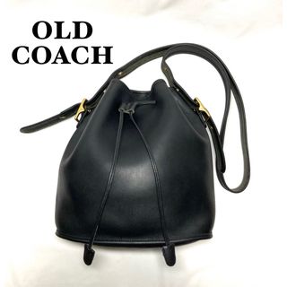 美品 希少 OLD COACH オールドコーチ 巾着 ショルダー カーキ レザー