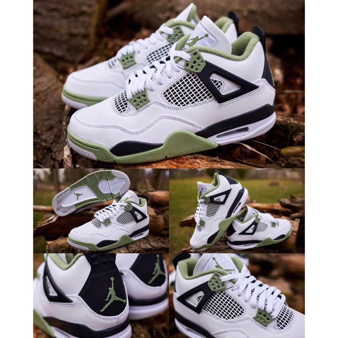 Jordan Brand（NIKE）(ジョーダン)のNIKE WMNS AIR JORDAN 4 RETRO Oil Green 緑 レディースの靴/シューズ(スニーカー)の商品写真