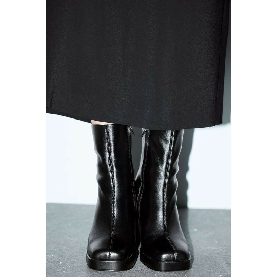 ZARA - ZARA プラットフォーム仕様レザーハイヒールアンクル ZARA - ZARA プラットフォーム仕様レザーハイヒールアンクル