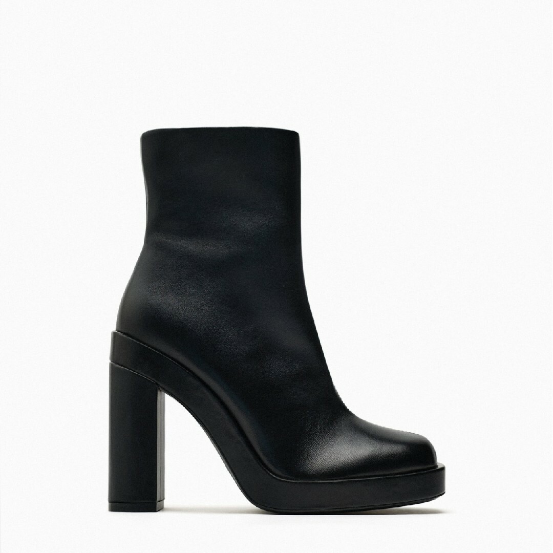 ZARA - ZARA プラットフォーム仕様レザーハイヒールアンクル ZARA - ZARA プラットフォーム仕様レザーハイヒールアンクル