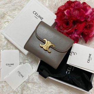 celine - 美品！セリーヌ トリオンフ カーフスキン 折り財布 ブラック