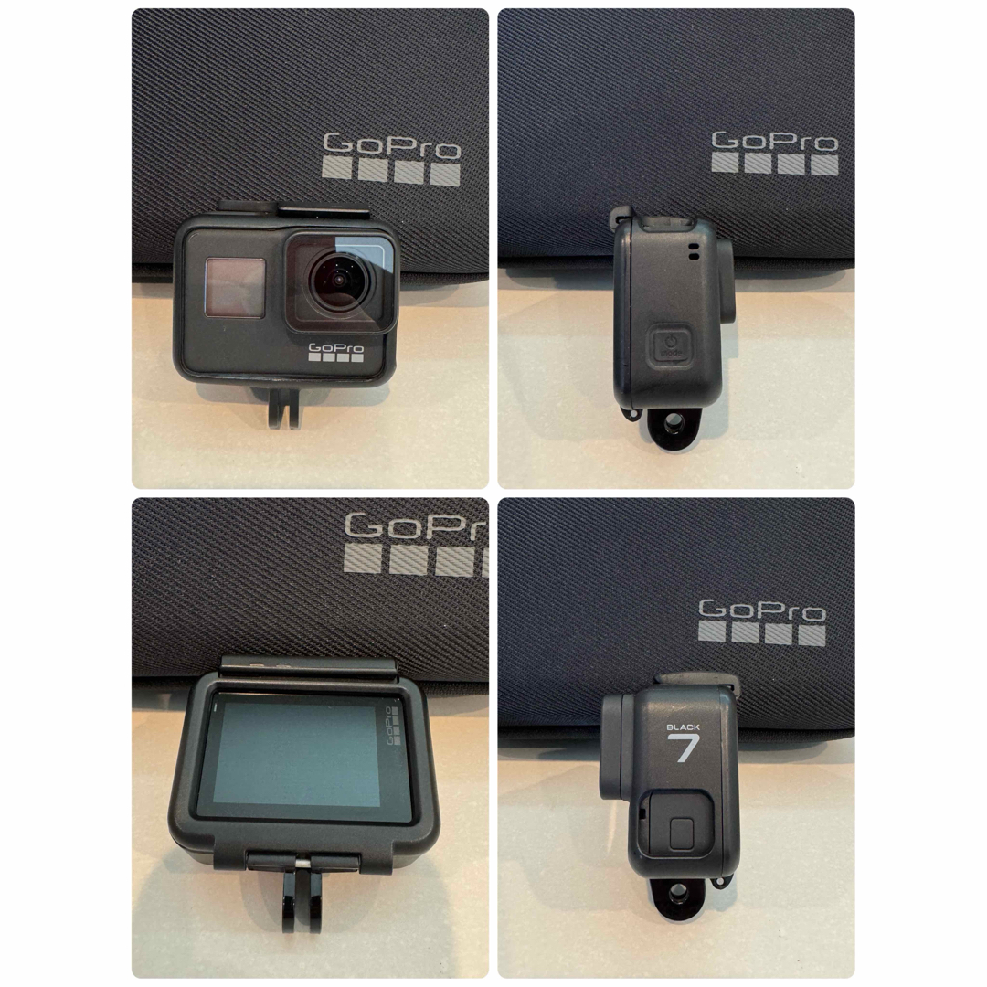 GoPro(ゴープロ)の【美品】GoPro HERO7 BLACK ゴープロ7 本体　アクセサリー各種 スマホ/家電/カメラのカメラ(ビデオカメラ)の商品写真