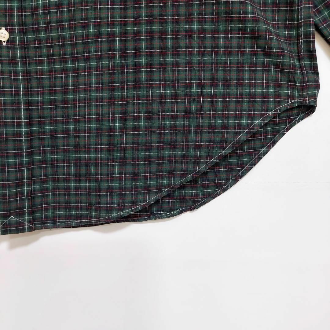 Ralph Lauren(ラルフローレン)のラルフローレン L チェックシャツ ポケット 刺繍 グリーン緑 BD 古着 メンズのトップス(シャツ)の商品写真