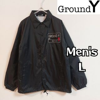 グラウンドワイ(Ground Y)の【GroundY】美品 グラウンドワイ ナイロンコーチジャケット メンズＬ 黒(ナイロンジャケット)