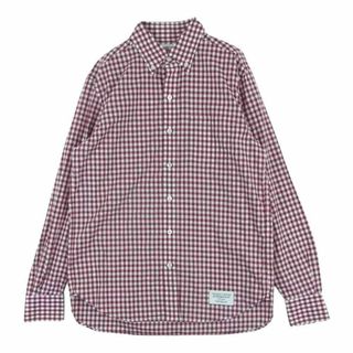 ワコマリア(WACKO MARIA)のWACKO MARIA ワコマリア 15SS-TM-07-10 PIN OX GINGHAM CHECK BD SHIRT ギンガム チェック ボタン ダウン 長袖 シャツ レッド系 ホワイト系 M【中古】(シャツ)