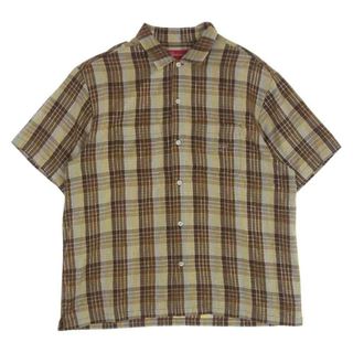 シュプリーム(Supreme)のSupreme シュプリーム 半袖シャツ 23SS Metallic Plaid S/S Shirt メタリック プレイド 半袖 シャツ ブラウン系 イエロー系 シルバー系 M【中古】(シャツ)