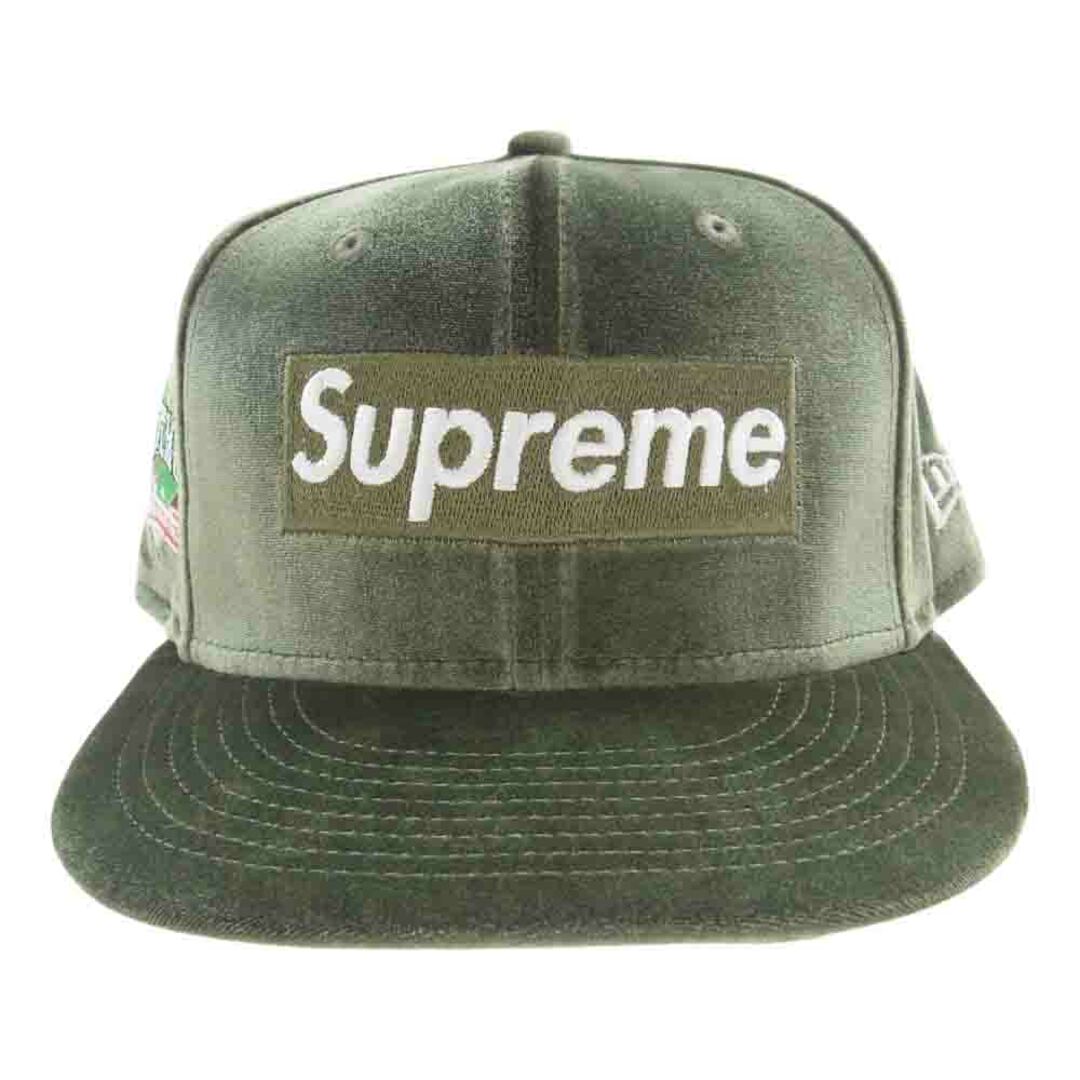 Supreme(シュプリーム)のSupreme シュプリーム キャップ 22AW Velour Box Logo New Era Cap ベロア ボックスロゴ キャップ ニューエラ オリーブグリーン系 59.6cm【中古】 メンズの帽子(その他)の商品写真