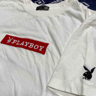 PLAYBOY - playboy プレイボーイ バニーマーク 刺繍 ロゴ 半袖 Tシャツ