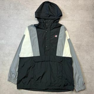 チャンピオン(Champion)のChampion　チャンピオン　アノラックパーカー　古着　ブラック　グレー　M(ナイロンジャケット)