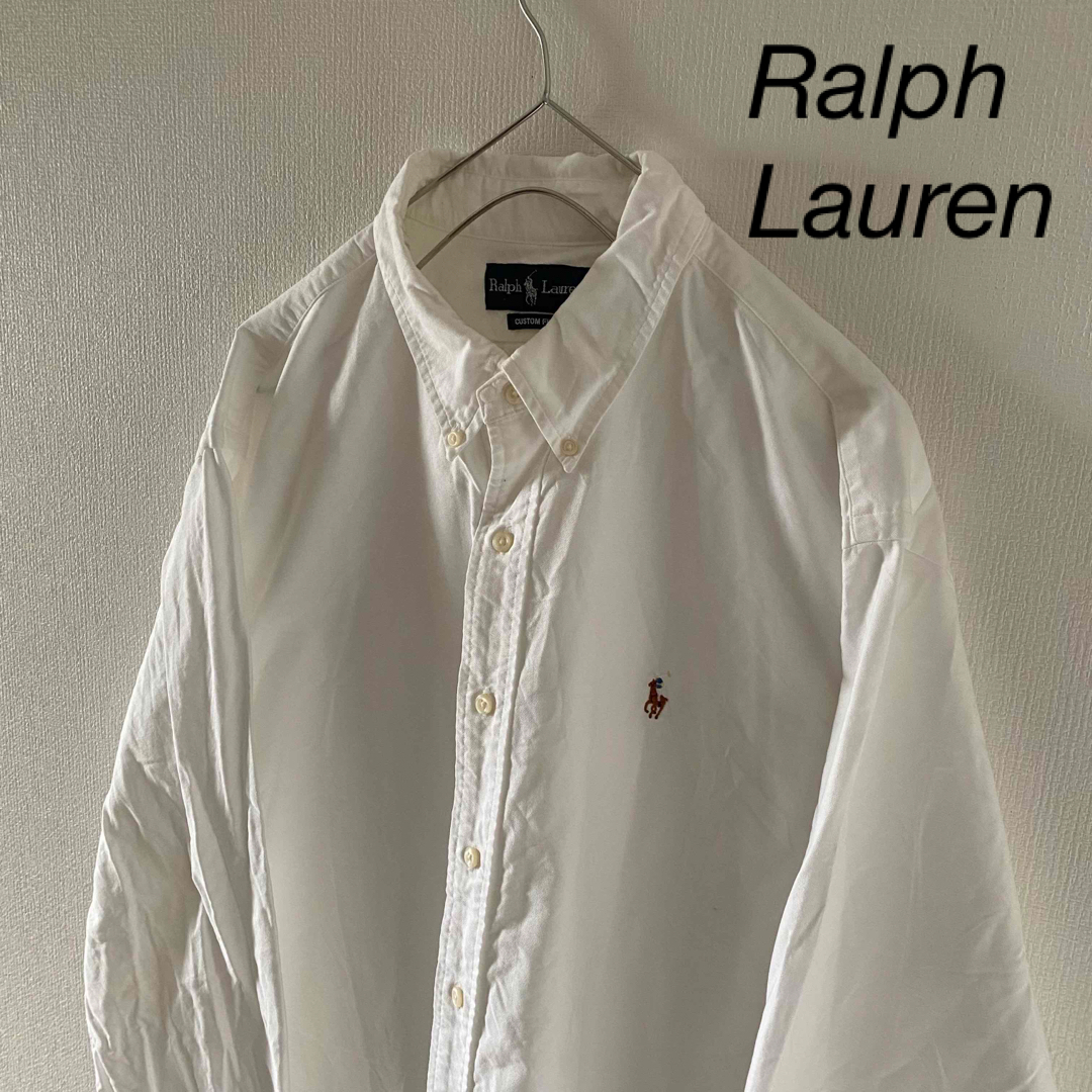 Ralph Lauren(ラルフローレン)のRalphLaurenラルフローレン長袖シャツホワイト白メンズXL無地 メンズのトップス(シャツ)の商品写真