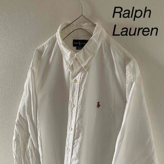 ラルフローレン(Ralph Lauren)のRalphLaurenラルフローレン長袖シャツホワイト白メンズXL無地(シャツ)