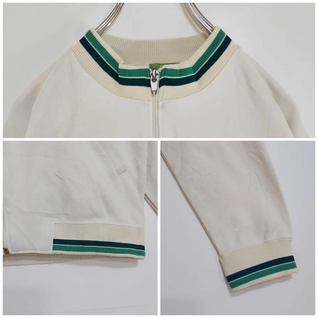 フレッドペリー トラックジャケット 80s L ロゴ刺繍 リブ配色 白 フレッドペリー トラックジャケット 80s L ロゴ刺繍 リブ配色 白