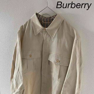 バーバリー(BURBERRY)のBurberryバーバリーノバチェックシャモアクロスシャツジャケット長袖ベージュ(シャツ)