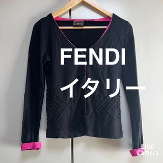 フェンディ(FENDI)のFENDI ジーンズ イタリー　ウールアンゴラ薄手カーディガン(カーディガン)