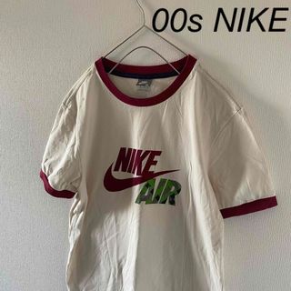 ナイキ(NIKE)の00sNIKEナイキリンガーtシャツメンズ半袖ベージュレッド赤XL(Tシャツ/カットソー(半袖/袖なし))